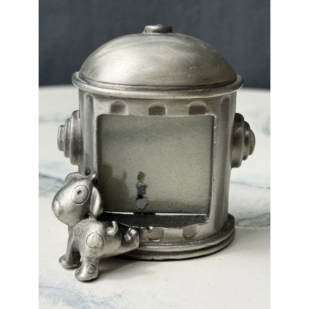 Vintage Concepts In Time Pewter Mini Dog Picture Frame Silver Tone Pewter 1980s